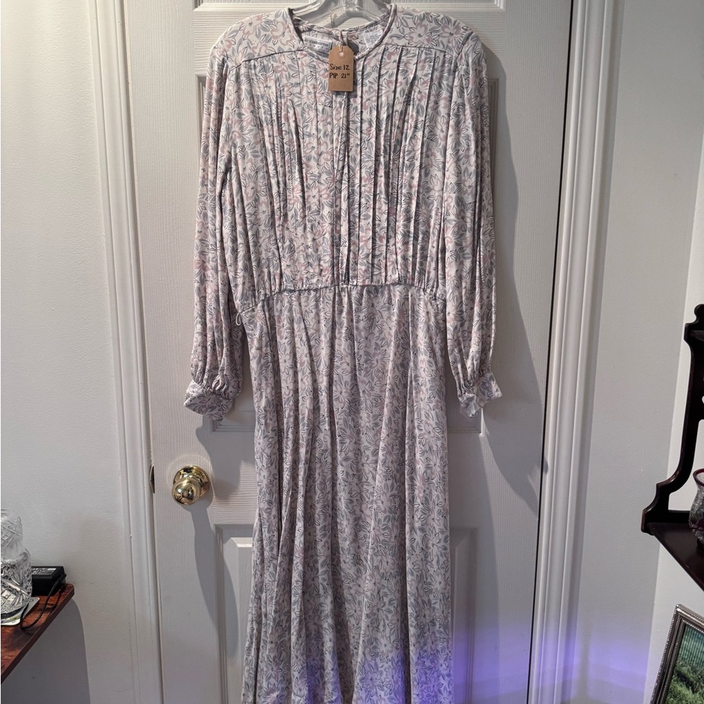 Liz Claiborne White dress with Light Pink Floral Print